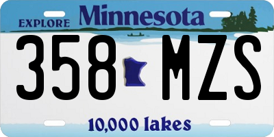 MN license plate 358MZS