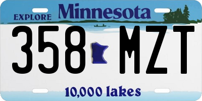MN license plate 358MZT