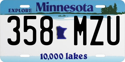 MN license plate 358MZU