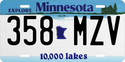 MN license plate 358MZV