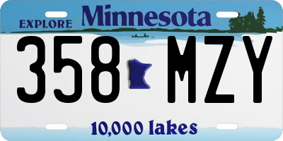 MN license plate 358MZY