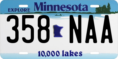 MN license plate 358NAA