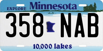MN license plate 358NAB