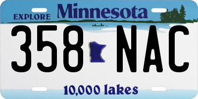 MN license plate 358NAC