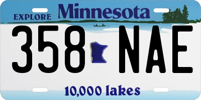 MN license plate 358NAE