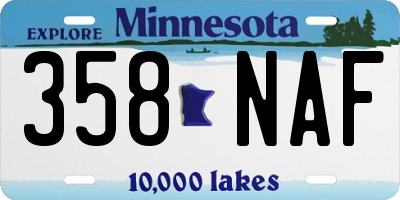 MN license plate 358NAF