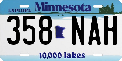 MN license plate 358NAH