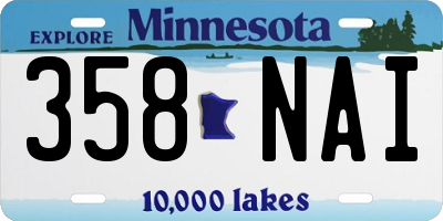 MN license plate 358NAI
