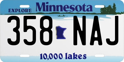 MN license plate 358NAJ