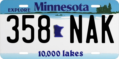MN license plate 358NAK