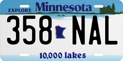 MN license plate 358NAL
