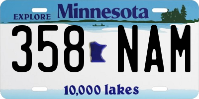 MN license plate 358NAM