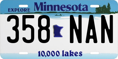 MN license plate 358NAN