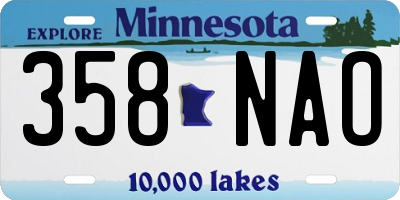 MN license plate 358NAO