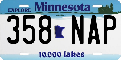 MN license plate 358NAP