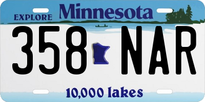 MN license plate 358NAR