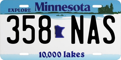 MN license plate 358NAS