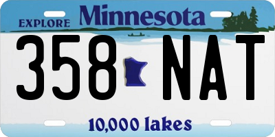 MN license plate 358NAT