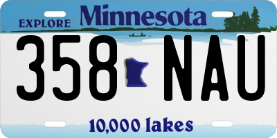 MN license plate 358NAU