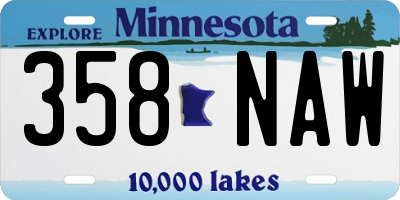MN license plate 358NAW