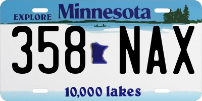 MN license plate 358NAX