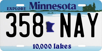 MN license plate 358NAY
