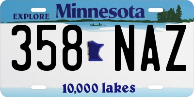 MN license plate 358NAZ