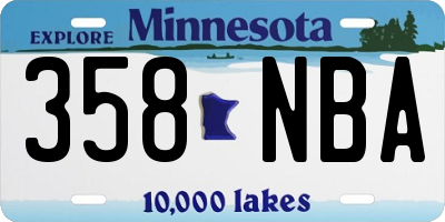 MN license plate 358NBA