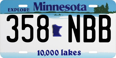 MN license plate 358NBB