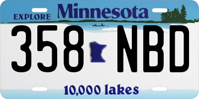 MN license plate 358NBD
