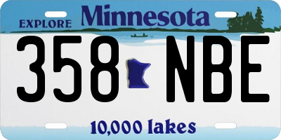 MN license plate 358NBE