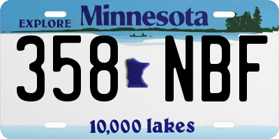 MN license plate 358NBF