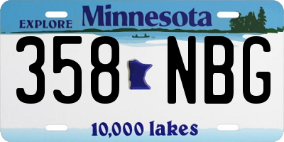 MN license plate 358NBG