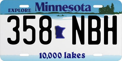 MN license plate 358NBH