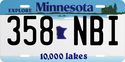 MN license plate 358NBI