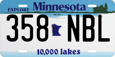 MN license plate 358NBL