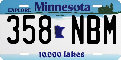MN license plate 358NBM