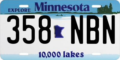 MN license plate 358NBN