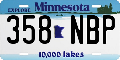 MN license plate 358NBP