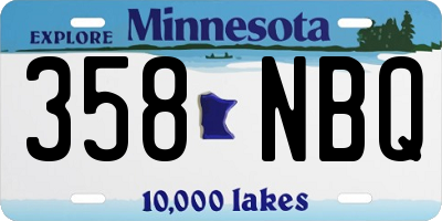 MN license plate 358NBQ