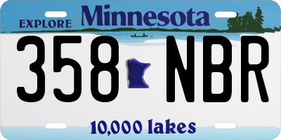 MN license plate 358NBR