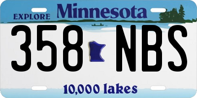 MN license plate 358NBS