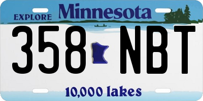MN license plate 358NBT