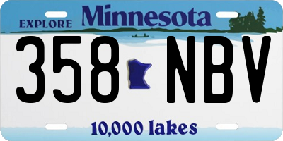 MN license plate 358NBV