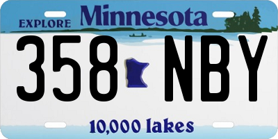 MN license plate 358NBY