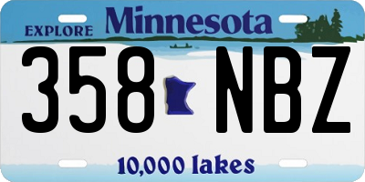 MN license plate 358NBZ