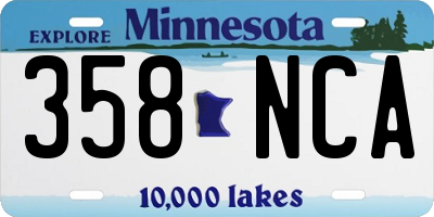 MN license plate 358NCA