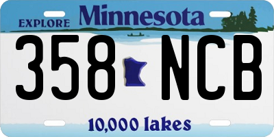 MN license plate 358NCB