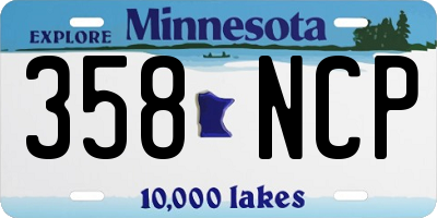 MN license plate 358NCP