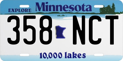 MN license plate 358NCT